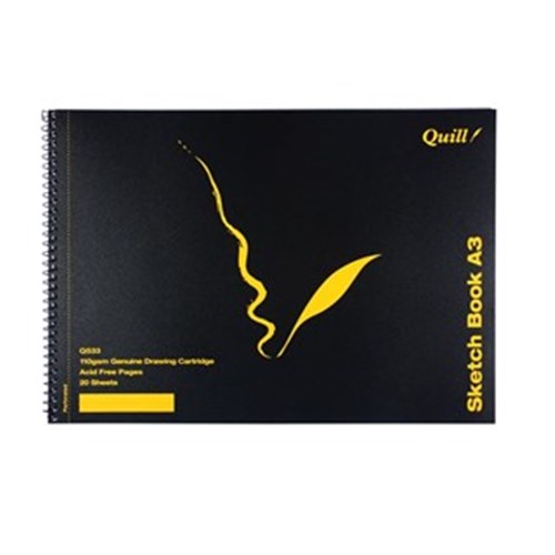 Quill Q533 Spiral Sketch Book A3 40pg Short Side Bound